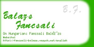 balazs fancsali business card